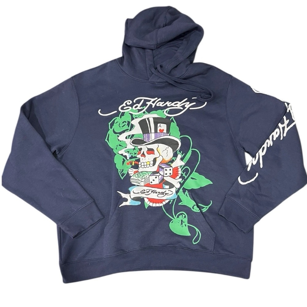 Ed Hardy Hoodie Fleece Pullover Sweatshirt